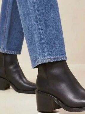 Loeffler Randall Blakely Black Leather Block Heel Boots